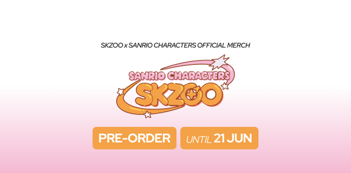 SOOJIB Kpop mobile banner, Pre-Order Stray Kids SKZOO x Sanrio Characters merch for STAY. Pre-order by 21 June 2026. Authentic K-pop UK & EU shop.