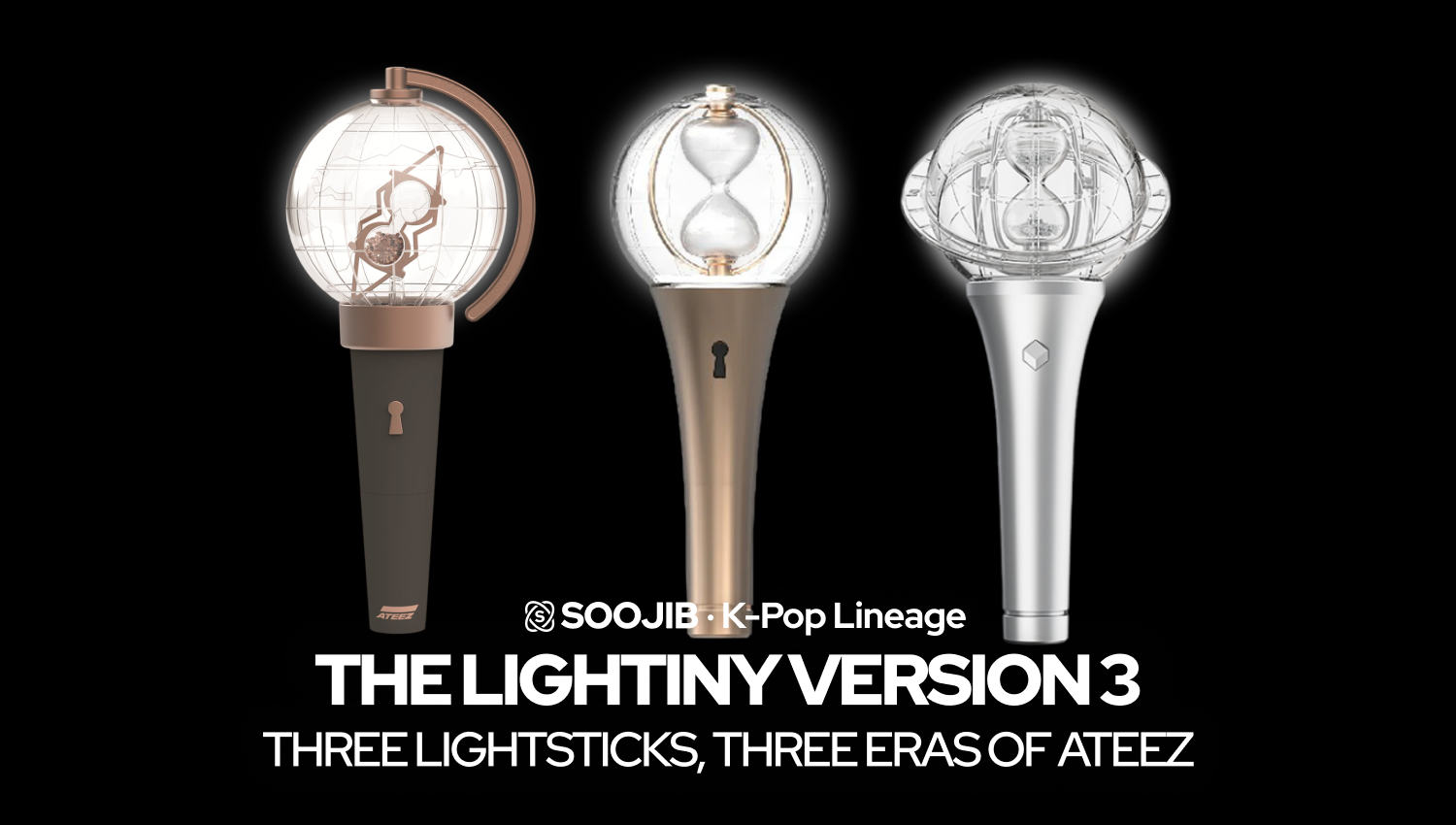 SOOJIB Kpop Lineage The LIGHTINY VER3, tree lightsticks Three eras of ateez
