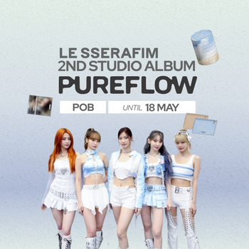 LE SSERAFIM 2ND STUDIO ALBUM PUREFLOW POB included  pre-order until 18 may SOOJIB