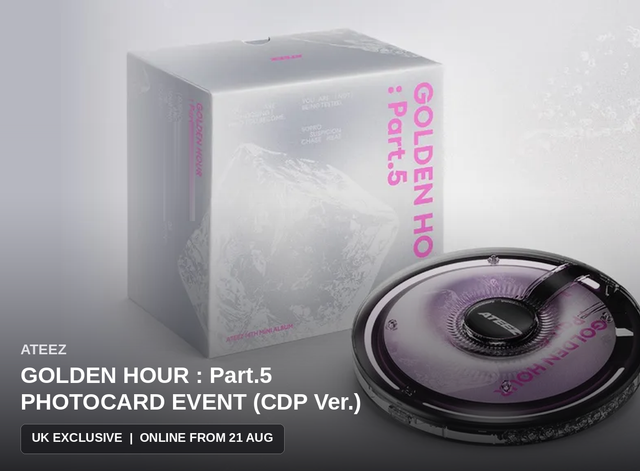 [UK Exclusives/Photocard Event] ATEEZ - GOLDEN HOUR : Part.5 (CDP Ver.)