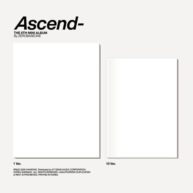 [POB] ZEROBASEONE - Ascend- / 6th Mini Album (1 Ver. & 10 Ver.)