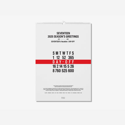 [Pre-order] SEVENTEEN - 2025 SEASON'S GREETINGS (WALL CALENDAR ver.)