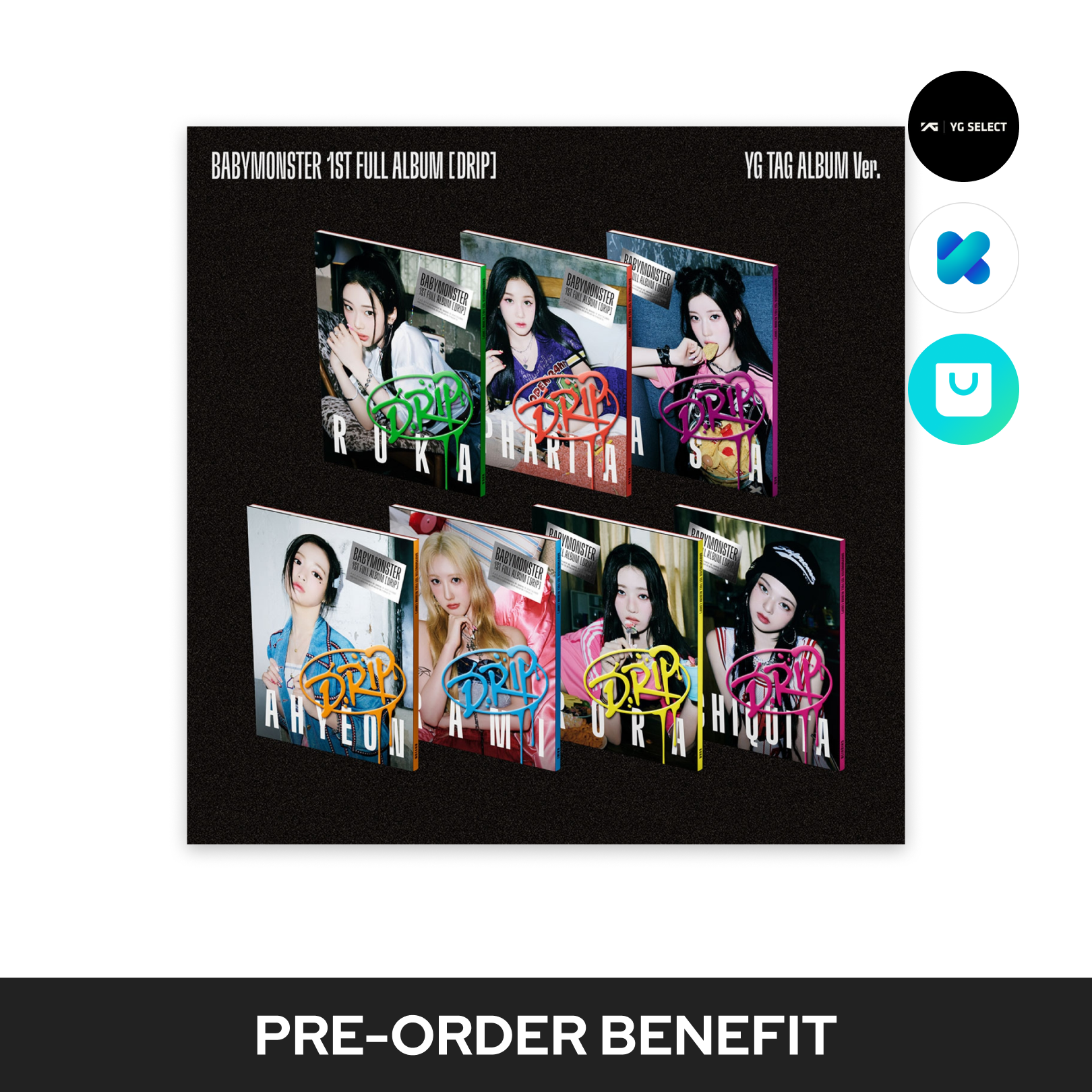 BABYMONSTER - DRIP 1st FULL ALBUM (YG TAG ALBUM Ver.) K-pop Album BABYMONSTER - DRIP 1st FULL ALBUM (YG TAG ALBUM Ver.) K-pop Album