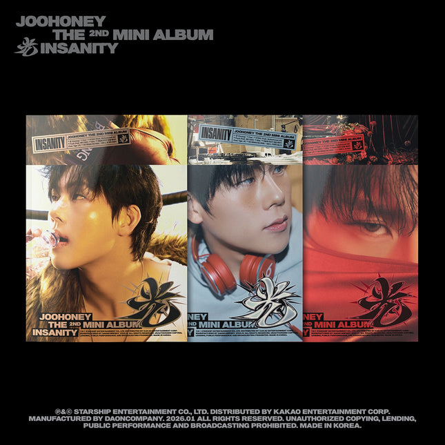 [Pre-order] JOOHONEY - 光 (INSANITY) / 2ND MINI ALBUM (링 위의 호랑이 VER. / 미쳐야 빛난다 VER. / IN RED VER. )