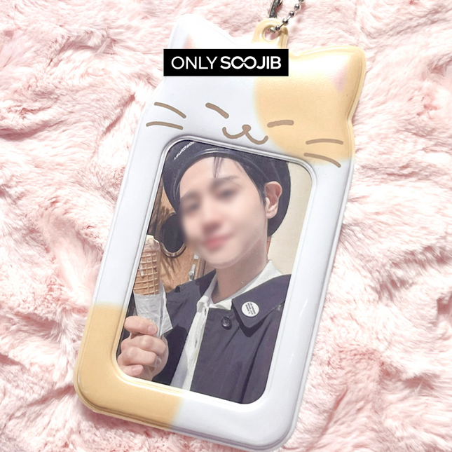 Jelly Meow Meow Cheese Cat Photo Card Holder Keyring