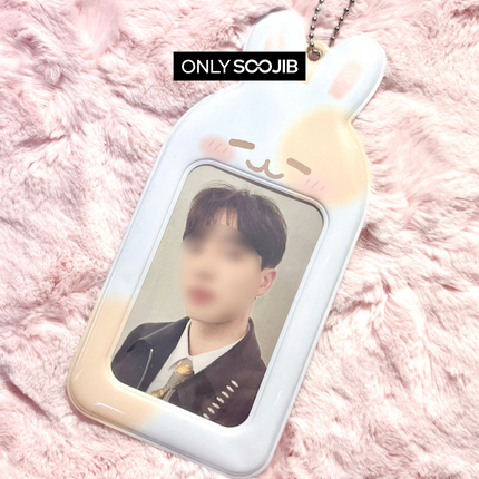 Jelly Little Eyes Rabbit Photo Card Holder Keyring