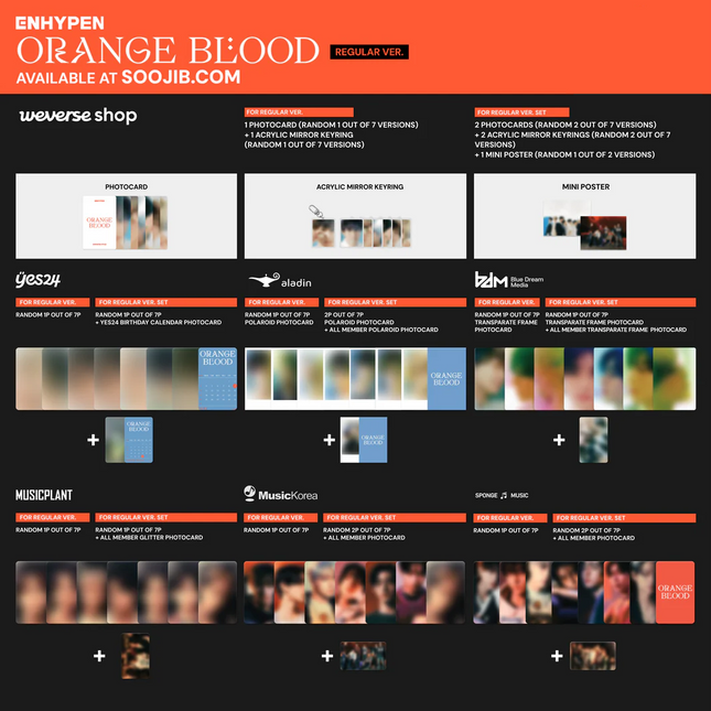 [POB] [PRE-ORDER] ENHYPEN - ORANGE BLOOD (Standard Random Ver.)