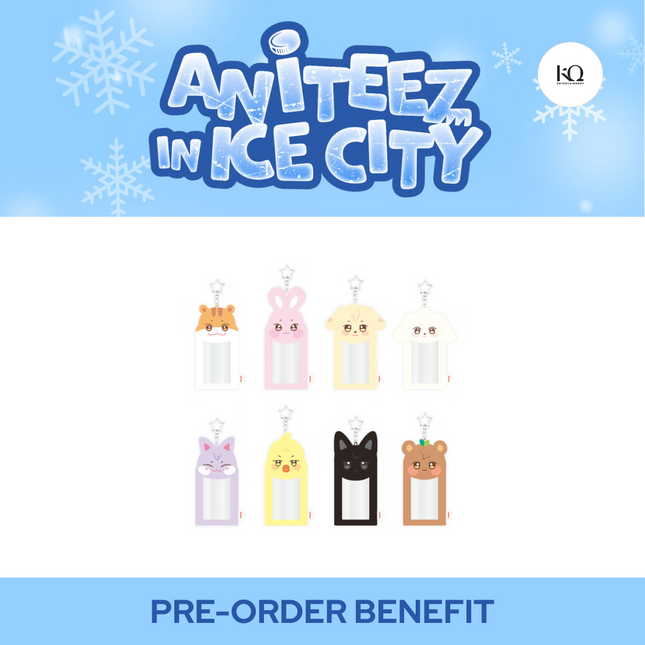 [POB] ATEEZ - PLUSH PHOTOCARD HOLDER KEYRING / 'ANITEEZ in ICE CITY' OFFICIAL MERCH