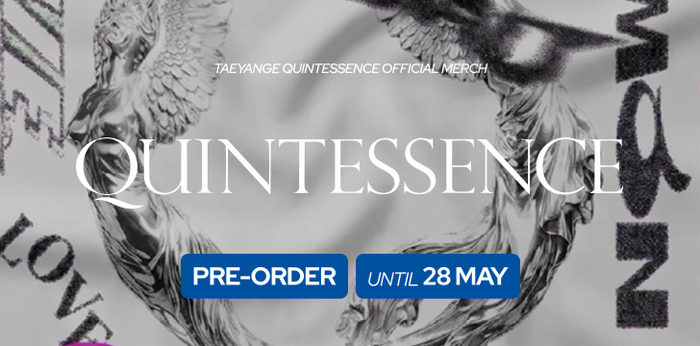 SOOJIB Kpop mobile banner: Pre-Order TAEYANG QUINTESSENCE official merch for VIP. Out now. Authentic K-pop UK & EU shop.