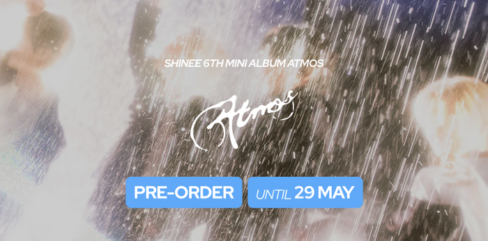 This is SOOJIB.com mobile banner for SHINee's 6th mini album Atmos, the album arrives 1 June 2026. PrIsmIc Atmos, RaIn Ceremony, Weather Rock, SMini. Four versions stocked at SOOJIB. UK & EU shipping. pre-order until 29 MAY KPOP , for The SHINee World, Shawols