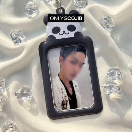 Panda Photo Card Holder Keyring