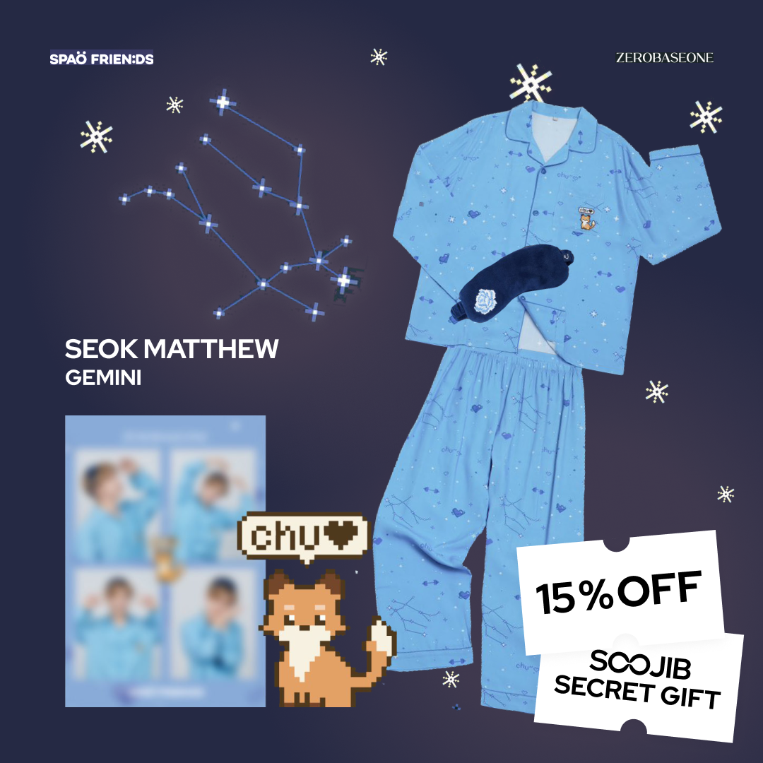 ZEROBASEON SPAO X ZB1 Pajamas SET with Sleep Shade K-pop Album ZEROBASEON SPAO X ZB1 Pajamas SET with Sleep Shade K-pop Album