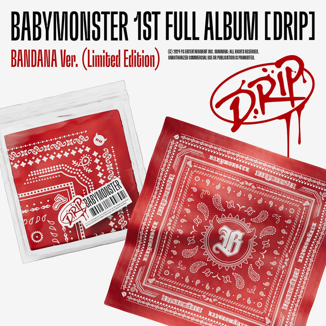 [MARCH FLASH] BABYMONSTER - DRIP / 1st FULL ALBUM (BANDANA Ver.) (Limited Edition)