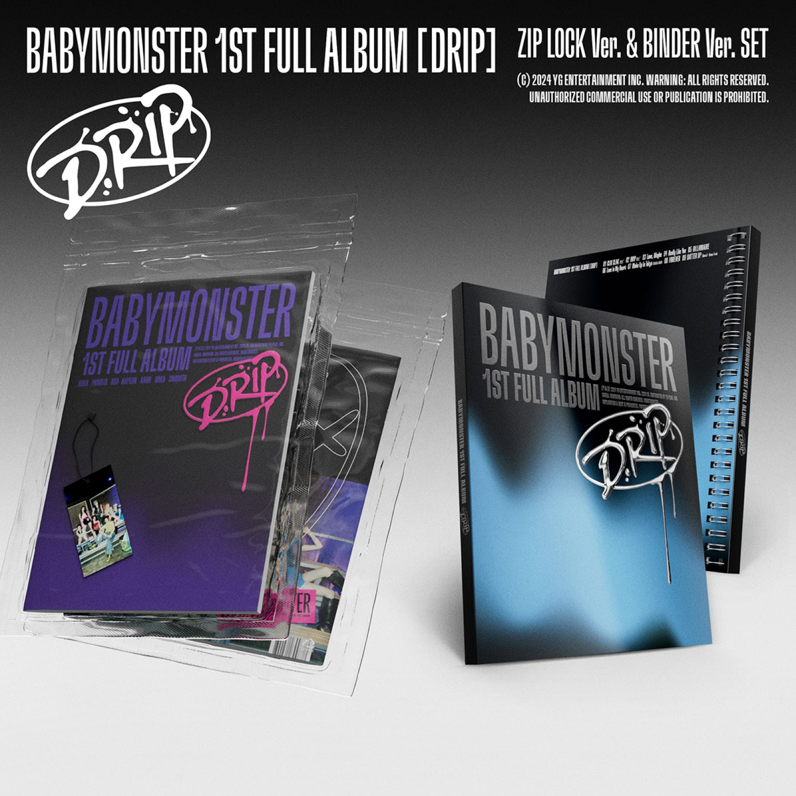 BABYMONSTER - DRIP 1st FULL ALBUM (BINDER ver. ZIP LOCK ver.) K BABYMONSTER - DRIP 1st FULL ALBUM (BINDER ver. ZIP LOCK ver.) K